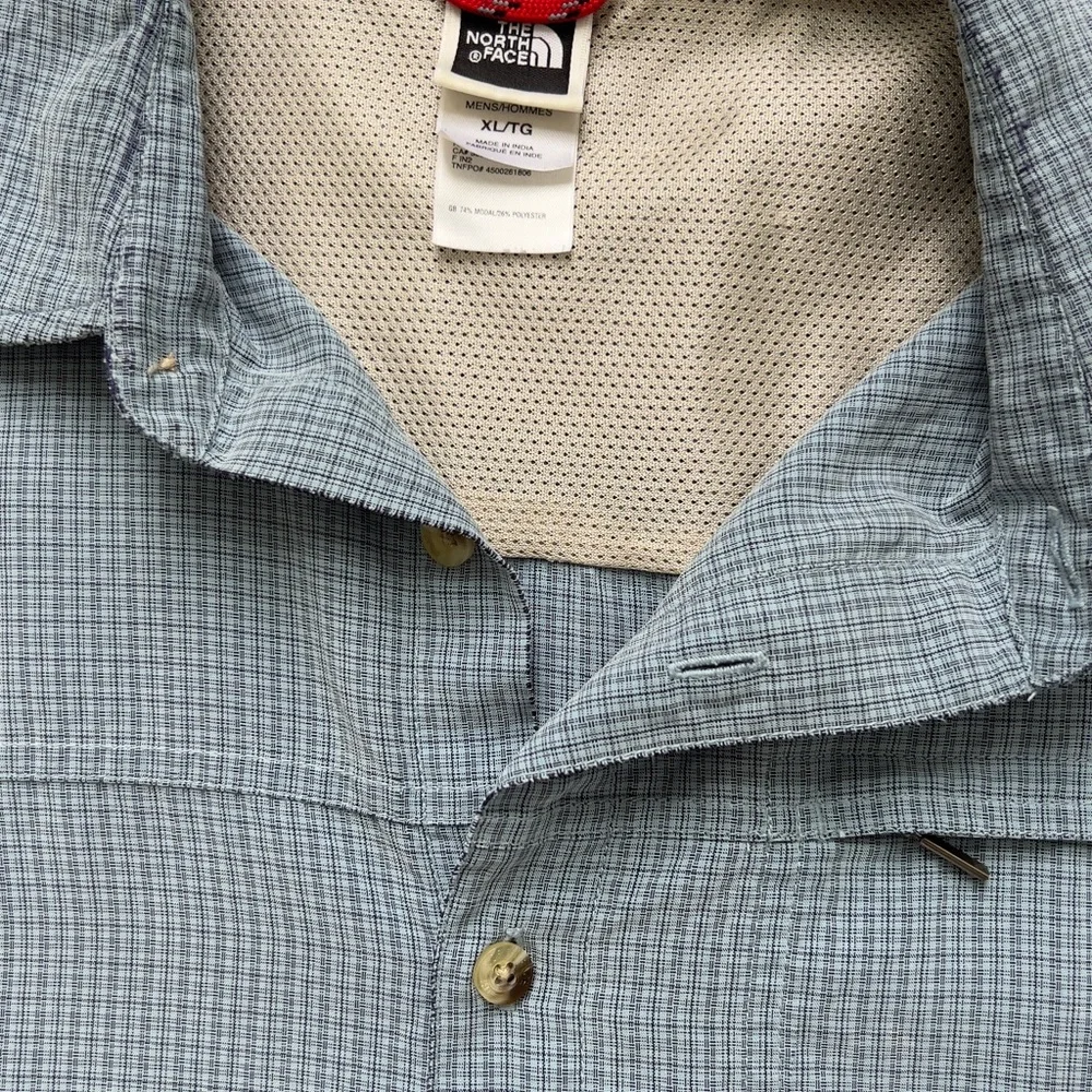 The north face men’s Short Sleeve Button-Up Shirt - Slate Blue Check
